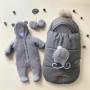Зимовий комплект на виписку для новонародженого колір сірий
