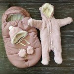Зимовий комплект на виписку для новонародженого колір пудра