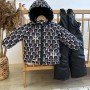 Зимний комплект куртка и штаны принт медведи