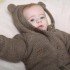 Утепленный комбинезон вязаный на махре коричневый