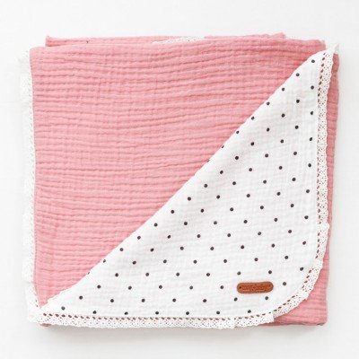 Мусліновий плед рожевий