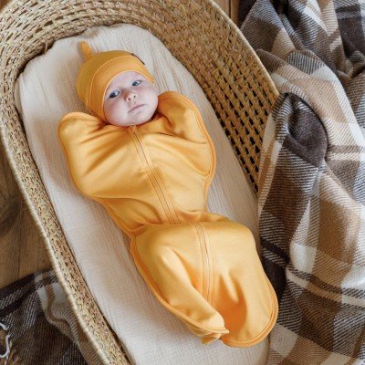 Євро пелюшка на блискавці з гірчичною шапочкою